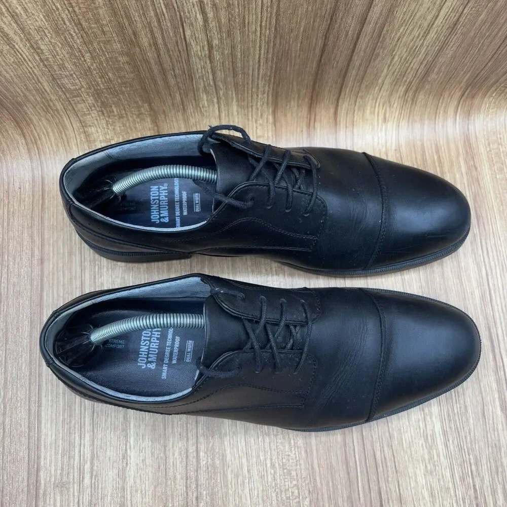 JOHNSTON MURPHY XC4 MADDOX CAP TOE MEN'S SHOES 11.5 M BLACK SHOES